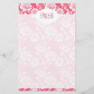 Papeterie Monogramme floral rose