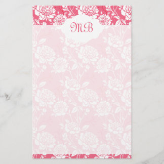 Papeterie Monogramme floral rose