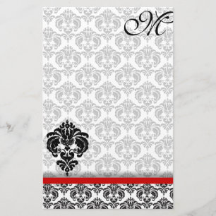 Papeterie Monogramme gris Damas 100% papier Recyclé