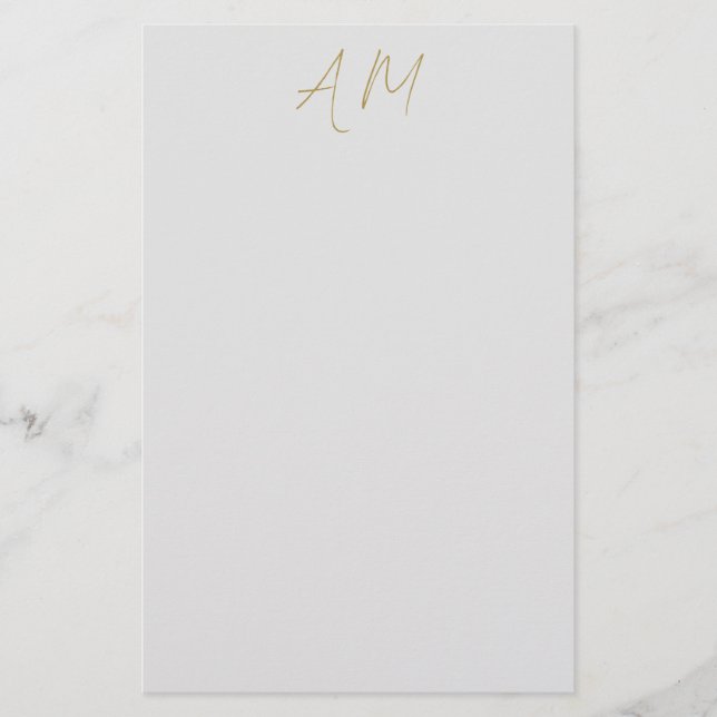 Papeterie Monogramme initial de couleur or Calligraphie Pro (Devant)