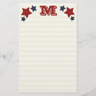Papeterie Monogramme M / Premier M Étoiles & Grilles Papier 