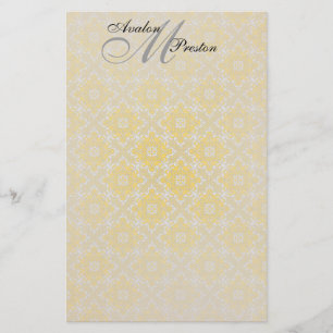 Papeterie Monogramme Mariage en dentelle jaune et noire