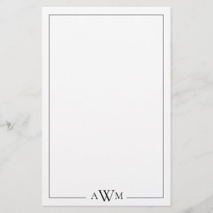 Papeterie Monogramme minimaliste à trois lettres