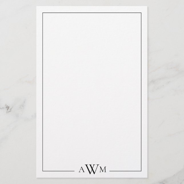 Papeterie Monogramme minimaliste à trois lettres (Devant)