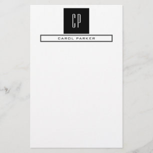 Papeterie Monogramme moderne Professional Plain Nom simple