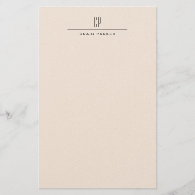 Papeterie Monogramme Moderne Professionnel Couleur Pastel Si (Devant)