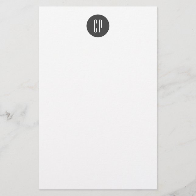 Papeterie Monogramme Moderne Professionnel Initiales Simples (Devant)
