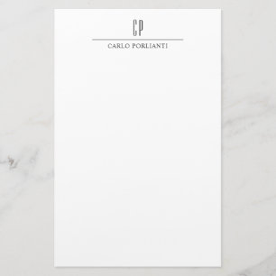 Papeterie Monogramme Moderne Professionnel Simple Nom