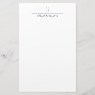 Papeterie Monogramme Moderne Professionnel Simple Nom