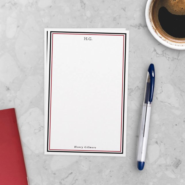 Papeterie monogramme noir et bordeaux (Créateur téléchargé)