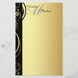 Papeterie Monogramme or Flore Mariage Stationnaire