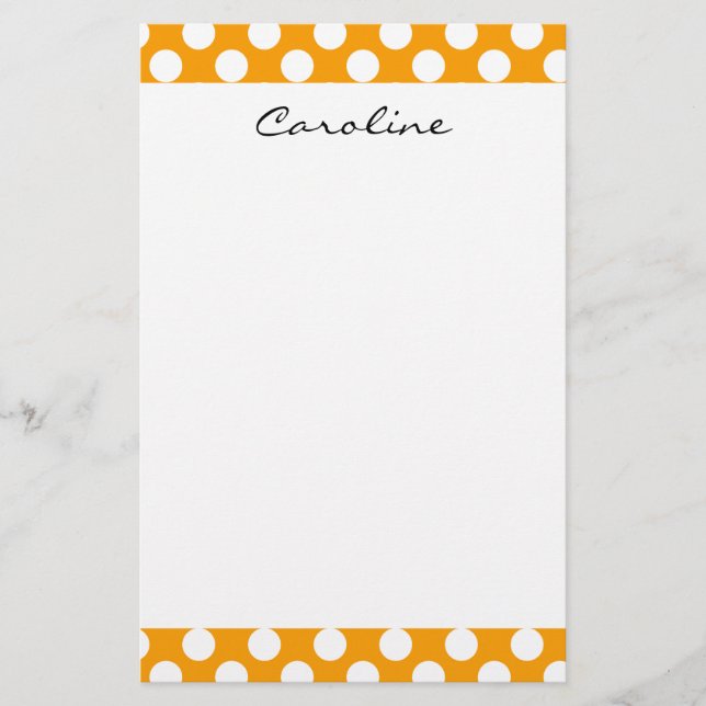 Papeterie Monogramme Orange Blanc tendance Motif de pochette (Devant)