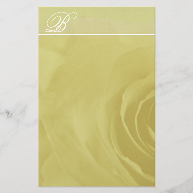 Papeterie Monogramme Papier Rose Faded sur Lime Green (Devant)