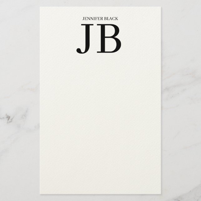 Papeterie Monogramme Professionnel Noir Blanc (Devant)