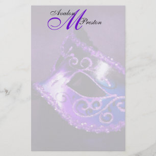 Papeterie Monogramme Purple Masquerade Mariage