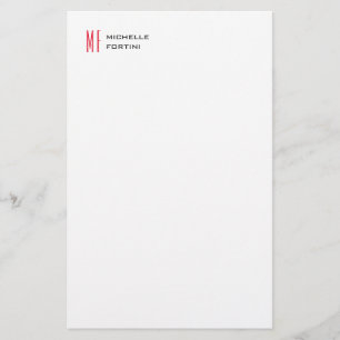 Papeterie Monogramme rouge clair mou minimaliste plat