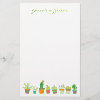 Papeterie Monogramme Succulente Illustrée