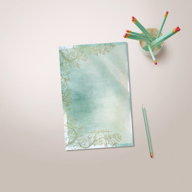 Papeterie Monogramme turquoise (Créateur téléchargé)