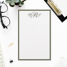 Monogramme vert olive classique