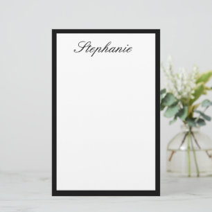 Papeterie Monogrammes Nom personnalisé Mariage noir blanc mi