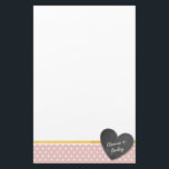 Papeterie MONOGRAS poka point chalkboard coeur bébé rose<br><div class="desc">Revenez sur l'art de l'écriture de lettre avec ce mignon point mini pochette avec papier à lettres personnalisé au coeur de tableau noir =) Configurer en tant que modèle il est facile de customiser avec votre propre texte - faites-le le vôtre! >>> TIPS - Appuyez simplement sur le bouton "Customiser"...</div>