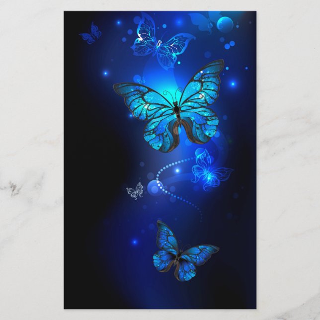Papeterie Morpho Butterfly in the Dark Background (Devant)
