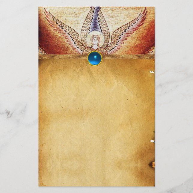 Papeterie MOSAIC ANGEL Parchemin Brown Blue Sapphire (Devant)