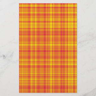 Papeterie Motif à carreaux écossais orange jaune