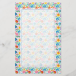 Papeterie Motif à fleurs d'art populaire 2