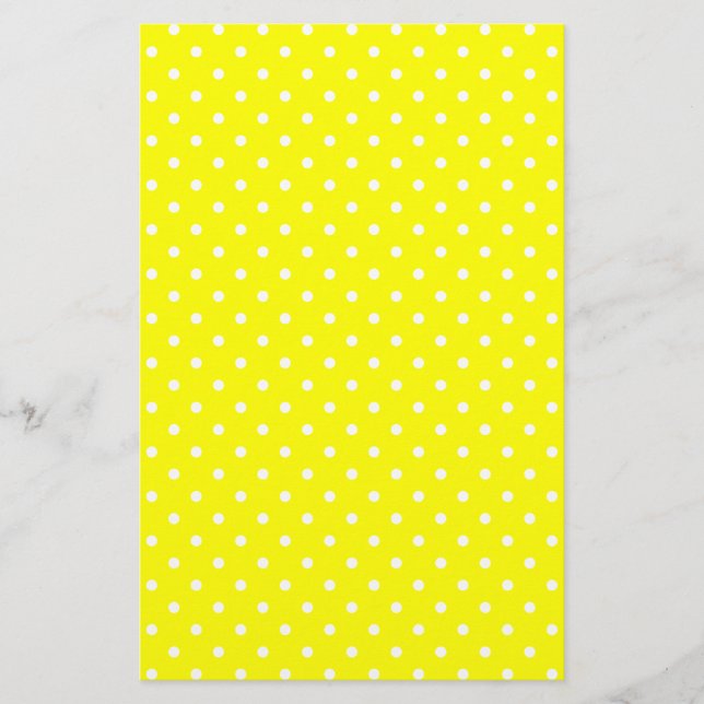 Papeterie Motif à pois jaune et blanc (Devant)