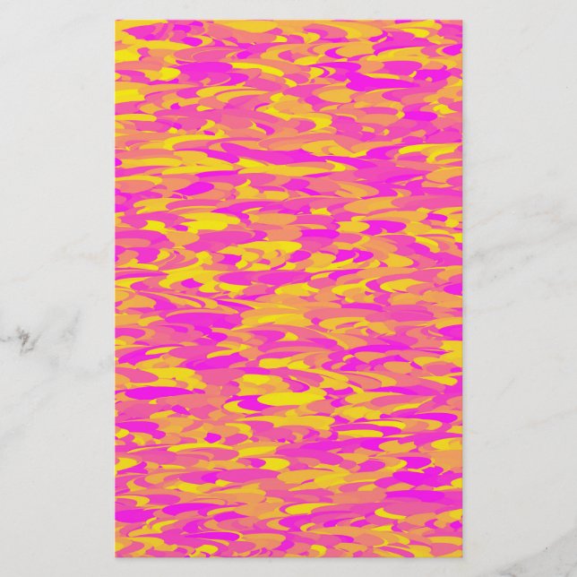 Papeterie Motif Abstrait rose jaune orange (Devant)