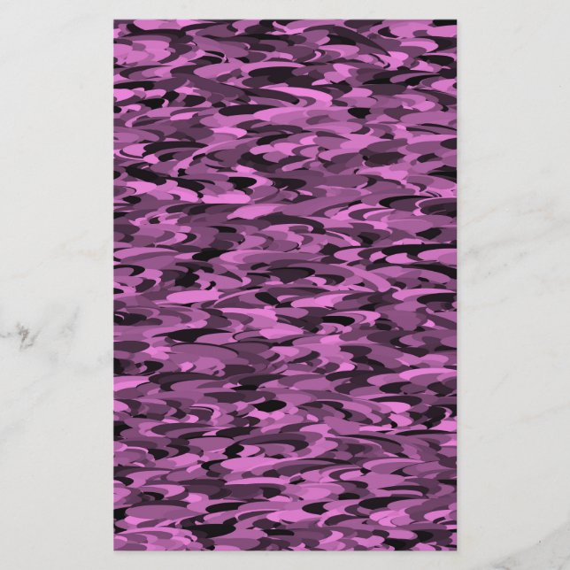 Papeterie Motif Abstrait Violet Noir (Devant)