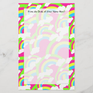Papeterie Motif arc-en-ciel rose chaud