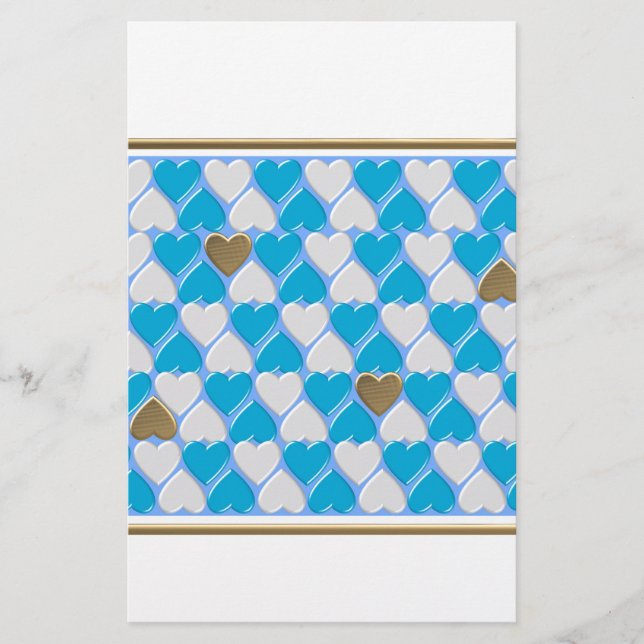 Papeterie Motif bavarois bleu et blanc. (Devant)