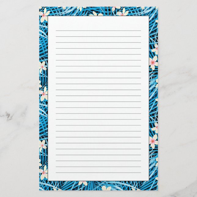 Papeterie Motif bleu de palmettes (Devant)