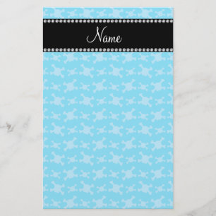 Papeterie Motif bleu nommé personnalisé de crânes