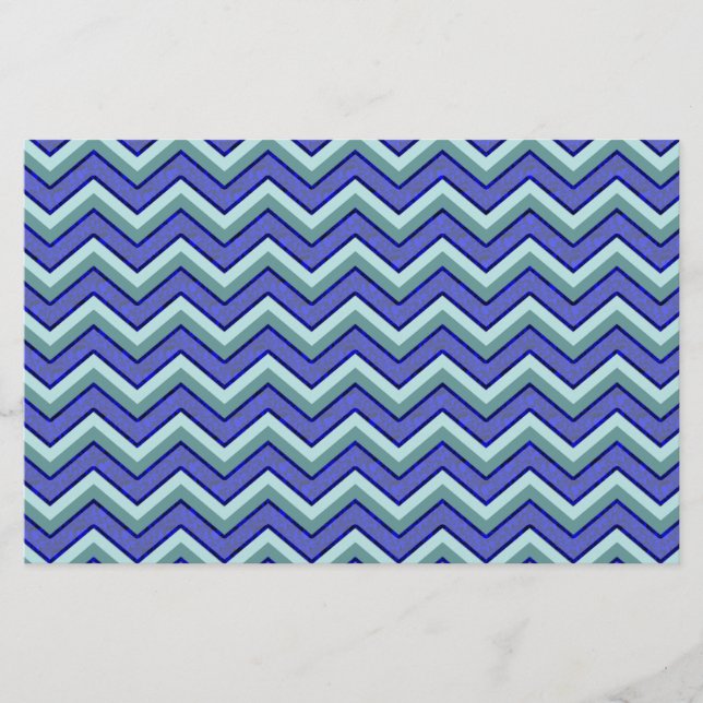 Papeterie Motif Blue Sapphire Chevron (Devant)