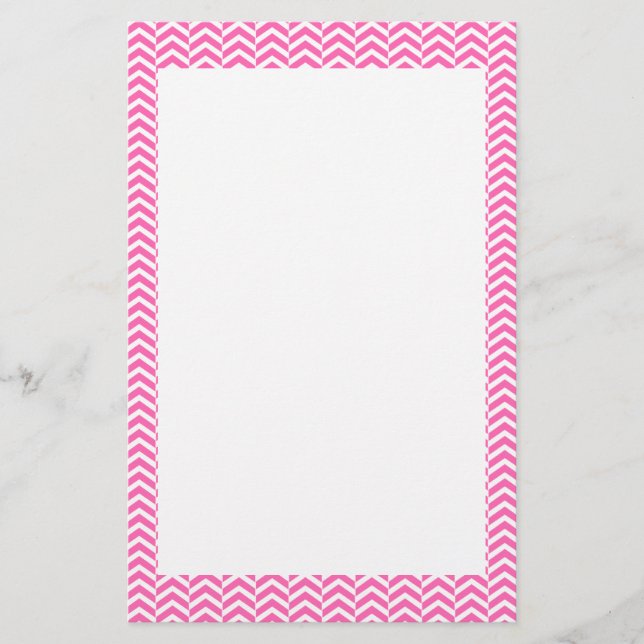 Papeterie Motif chaud rose et blanc Chevron (Devant)