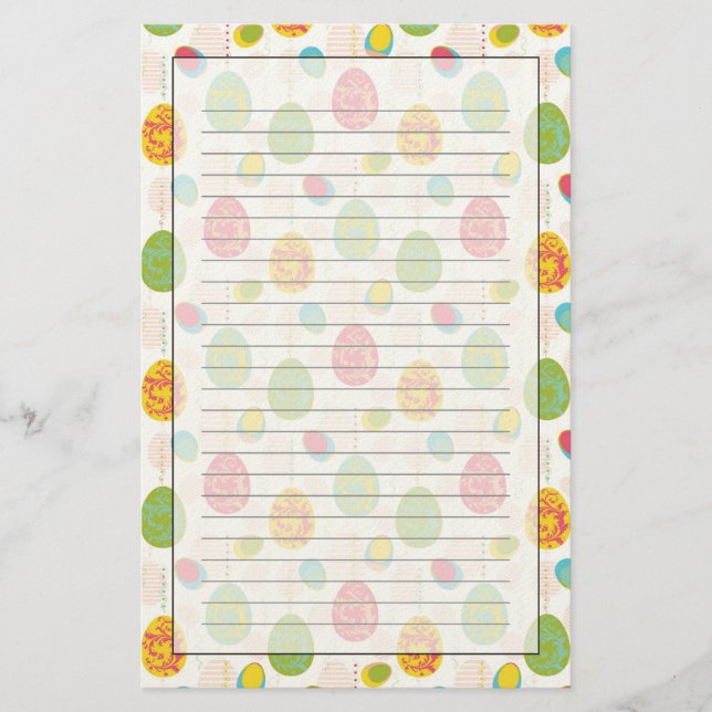 Papeterie Motif coloré d'oeufs de pâques (Devant)