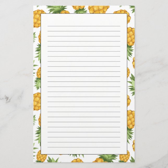 Papeterie Motif d'ananas de bande dessinée (Devant)