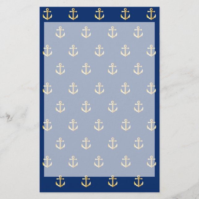 Papeterie motif d'ancrage bleu (Devant)