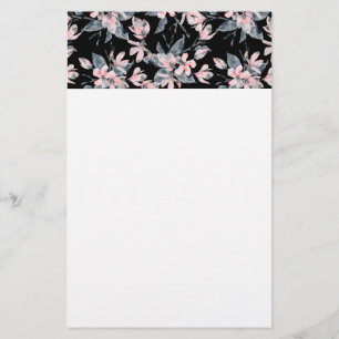 Papeterie Motif d'aquarelle rose et gris