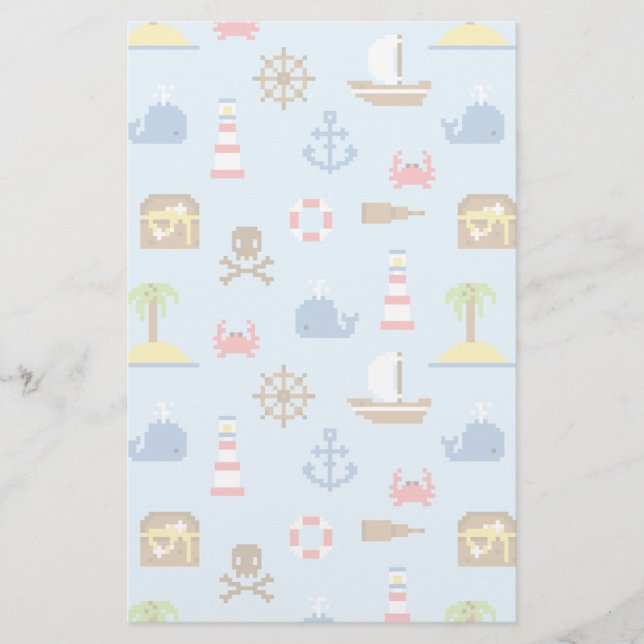 Papeterie Motif d'art maritime Pixel (Devant)
