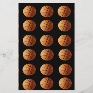 Papeterie Motif de basketball noir orange,