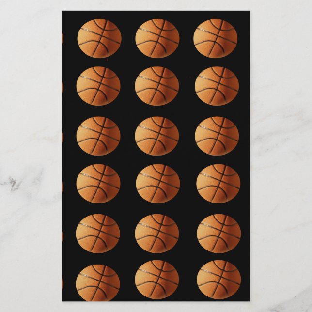 Papeterie Motif de basketball noir orange, (Devant)