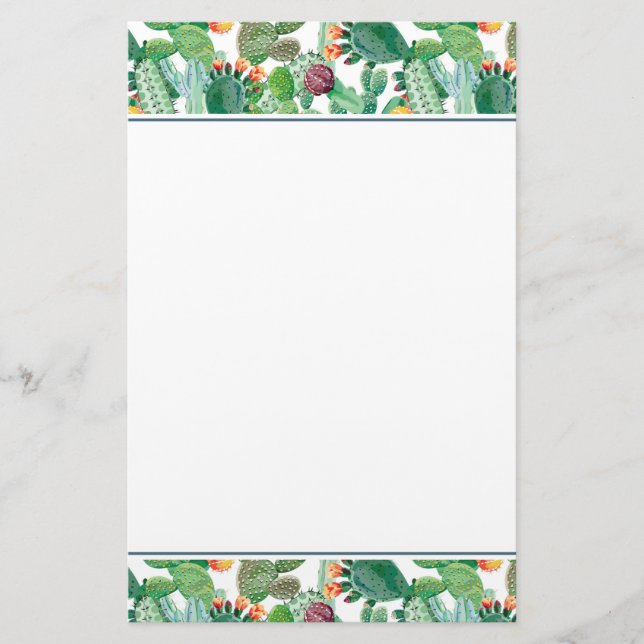 Papeterie Motif de cactus d'aquarelle (Devant)