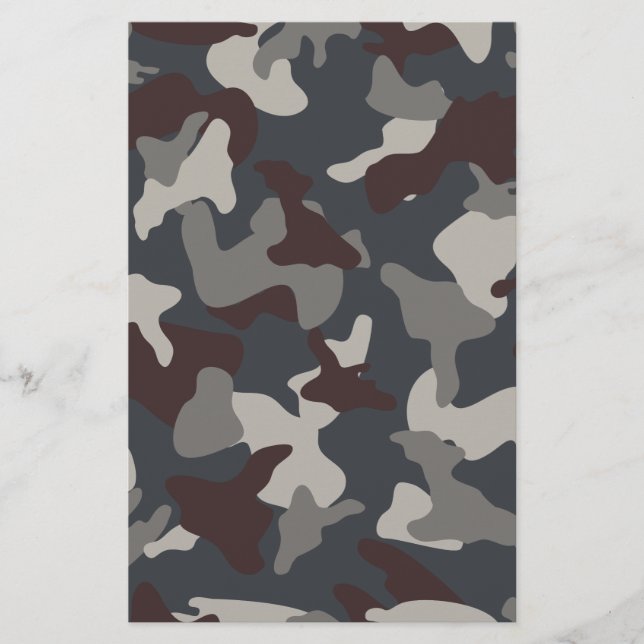 Papeterie Motif de camouflage gris bleu de l'armée (Devant)