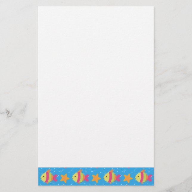 Papeterie Motif De Cartographie Poisson Et Estarfish (Devant)