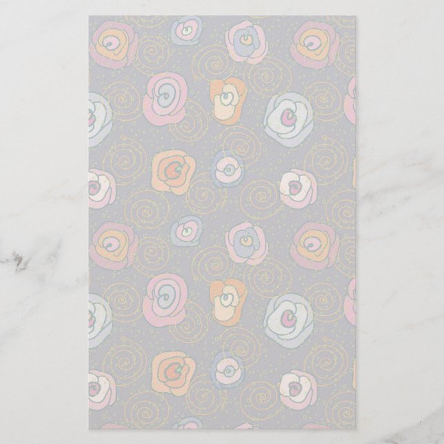Papeterie motif de champ rose Abstrait (Devant)