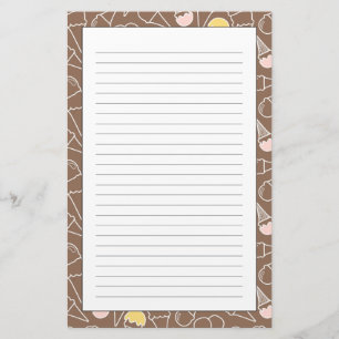 Papeterie Motif de cône de crème glacée Brown
